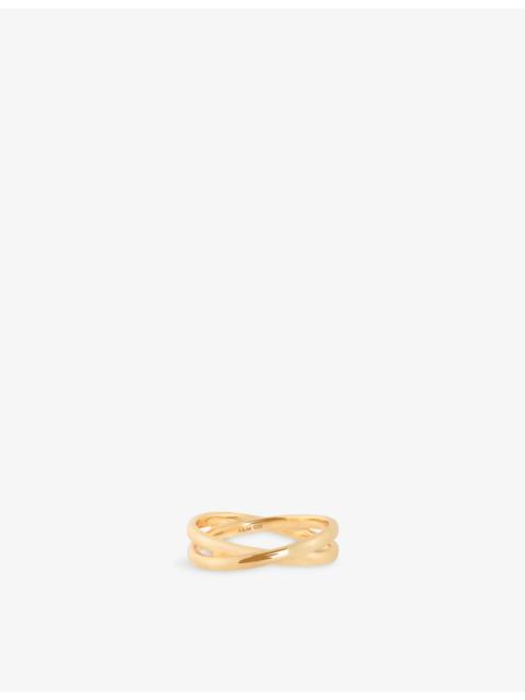 ASTRID & MIYU Illusion Twist 18ct Yellow Gold-Plated Sterling-Silver Band Ring