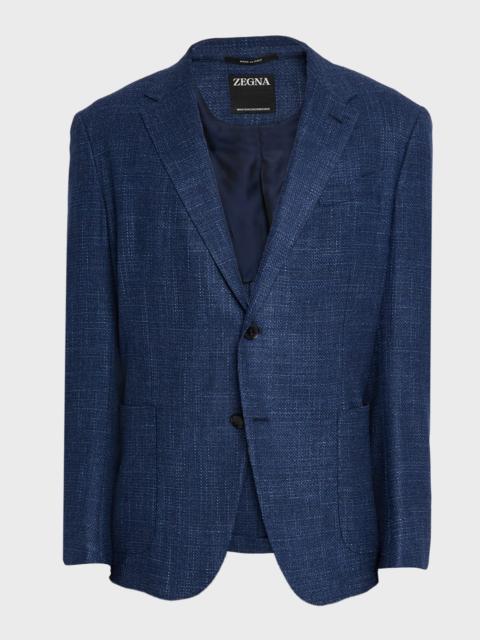 ZEGNA Men's Textured Winter Crossover Blazer