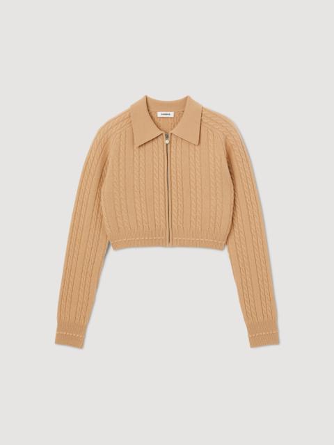 Sandro Cropped knitted cardigan