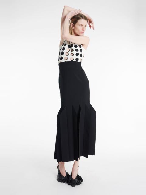 A.W.A.K.E. MODE MIDI LENGTH SKIRT WITH HEM PANEL DETAIL BLACK