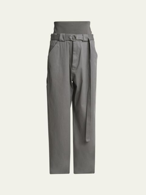 Alaïa Wide-Leg Cargo Trousers with Knit Band