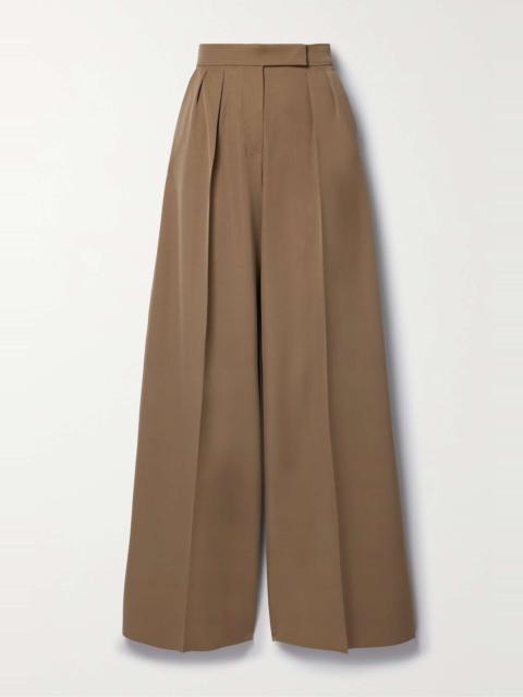 Libbra pleated wool and mohair-blend twill wide-leg pants