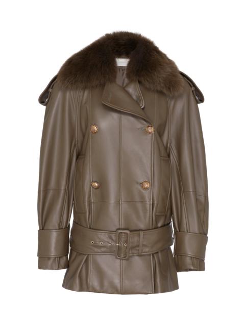 Zimmermann Hypnotic Leather Short Trench olive