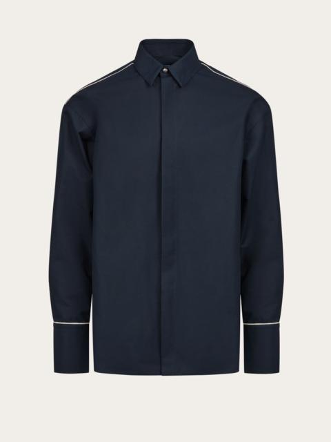 FERRAGAMO SPORTS SHIRT WITH CONTRASTING PIPING