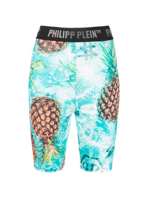 PHILIPP PLEIN Pineapple Stones Stones cycling shorts