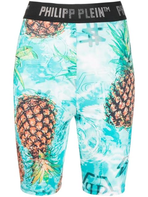 PHILIPP PLEIN Pineapple Stones Stones cycling shorts