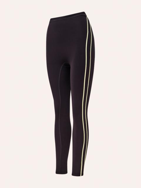 P.E NATION CYPHER FULL LENGTH LEGGING IN BLACK BEAN & SOFT YELLOW