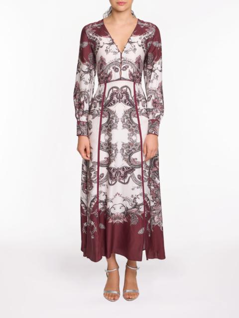 Marchesa CORDED TWILL MIDI DRESS