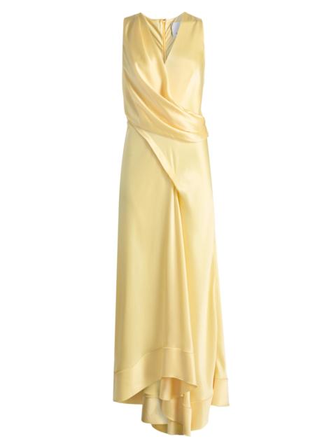 Acler Women's Eastoncroft Draped Satin Maxi Dress - Lemon Sorbet