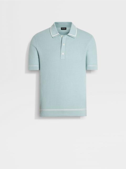 ZEGNA LIGHT BLUE PREMIUM COTTON POLO SHIRT
