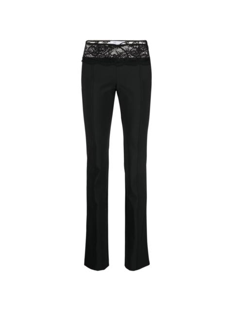 Blumarine lace-detail tapered trousers