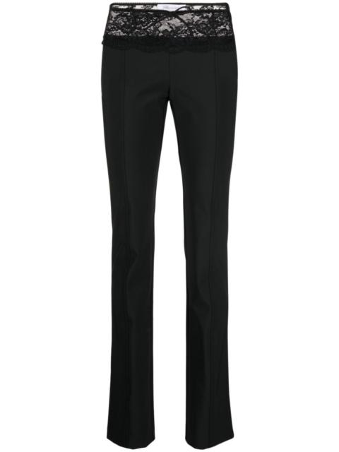 lace-detail tapered trousers