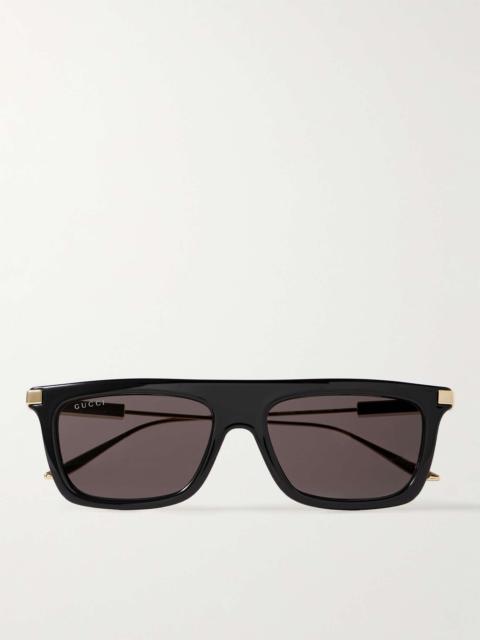 D-Frame Acetate and Gold-Tone Sunglasses