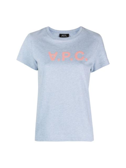 VPC logo-flocked cotton T-shirt