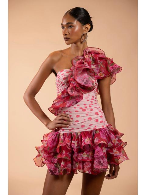 PatBO PEONY DOTS RUFFLE MINI DRESS (RUNWAY)