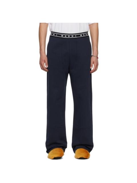 Marni Marni – Elastic Waistband Trousers Blue Kyanite