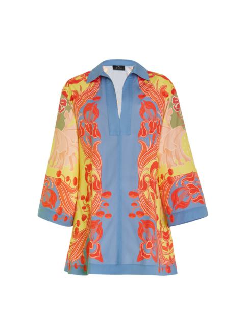 Etro Exclusive Printed Cotton Tunic Shirt multi