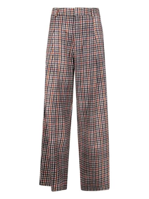 pleated houndstooth trousers