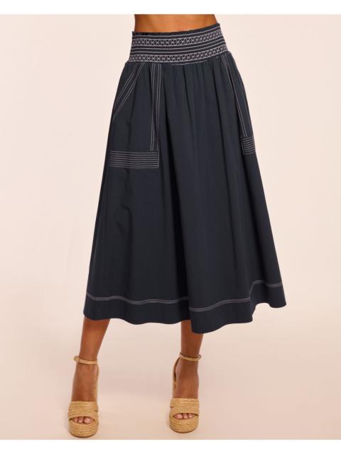 RAMY BROOK Galia Cotton Poplin Smocked Maxi Skirt