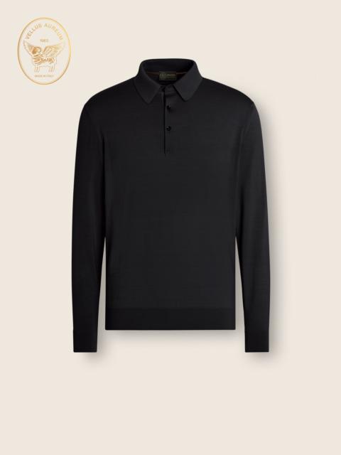 ZEGNA BLACK VELLUS AUREUM POLO SHIRT
