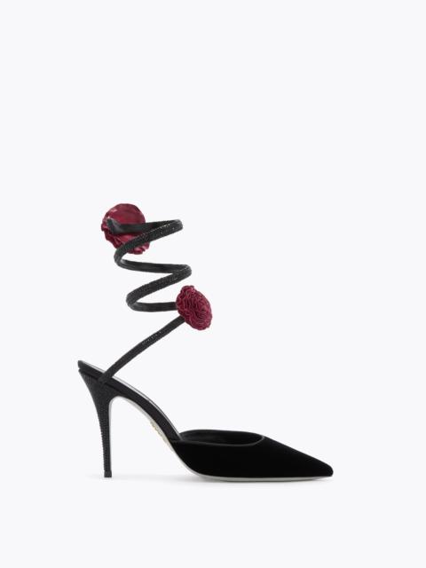 RENE CAOVILLA ROSALIA BLACK VELVET PUMP 100