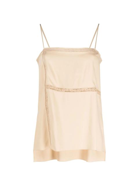 lace-trim high-low camisole