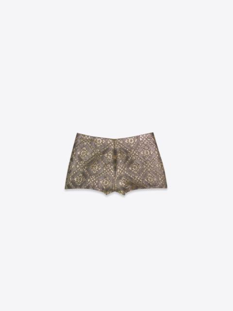 SAINT LAURENT mini shorts in ysl diamond brocade