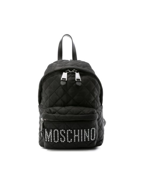 logo-embellished quilted backpack