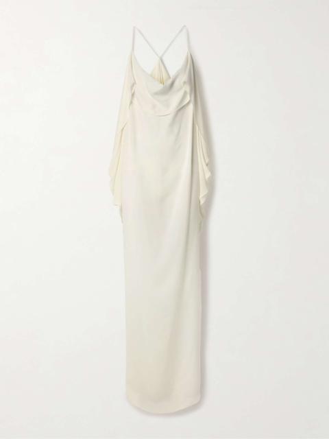 Dandora draped silk-gerogette midi dress
