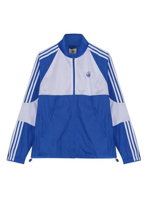 adidas originals x Oyster Track Crossover Splicing Contrasting Colors Stripe Sports Stand Collar Jac