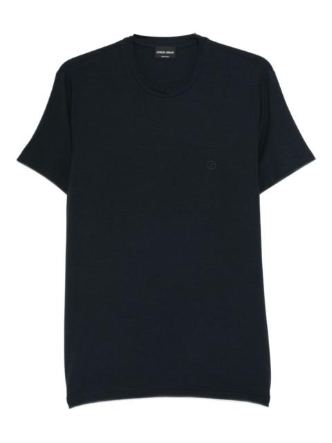 GIORGIO ARMANI logo-embroidered T-shirt