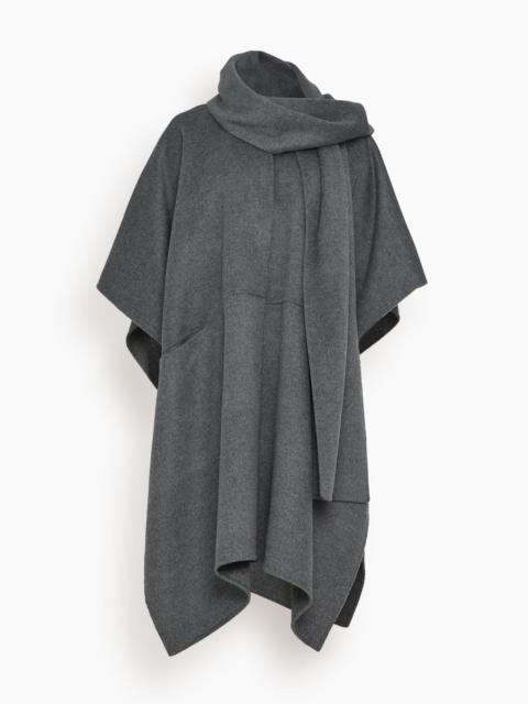 Double Scarf Coat in Mid Grey Melange