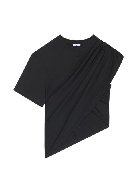 courrèges asymmetric draped T-shirt