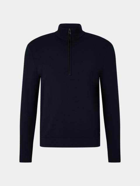 BOGNER Lennard Half-zip pullover in Navy blue