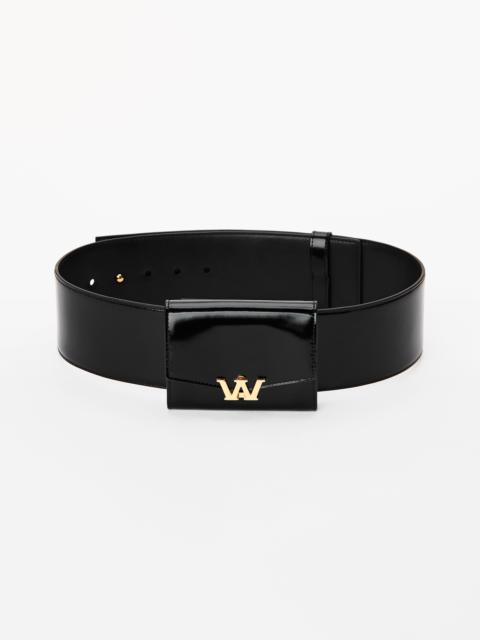 Alexander Wang W CARDHOLDER BELT IN SPAZZOLATO LEATHER