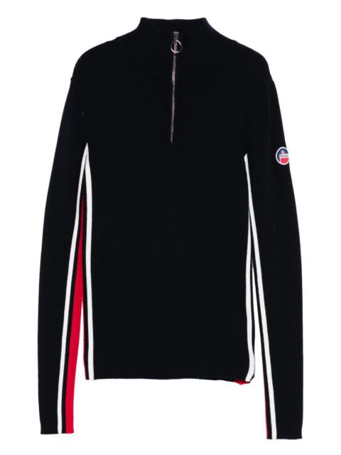 Fusalp Deltanao side-stripe zip-neck sweater