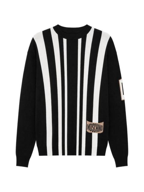 Moschino striped number-patch sweater