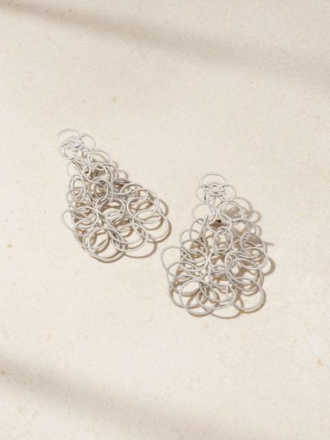 Buccellati Hawaii 14-karat white gold earrings Silver