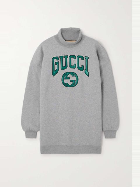 GUCCI Appliquéd cotton-jersey sweatshirt