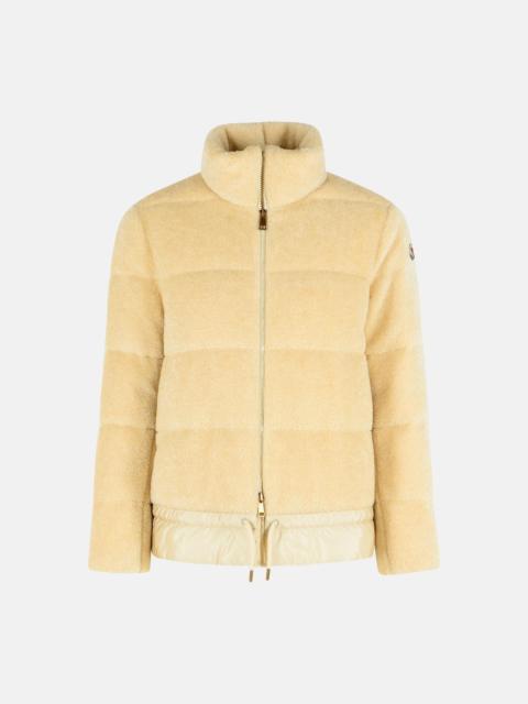 Moncler SHORT 'CEDRE' TEDDY-EFFECT FLEECE JACKET IVORY WHITE