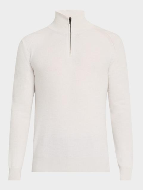 Brioni Men's Cashmere Quarter-Zip Sweater