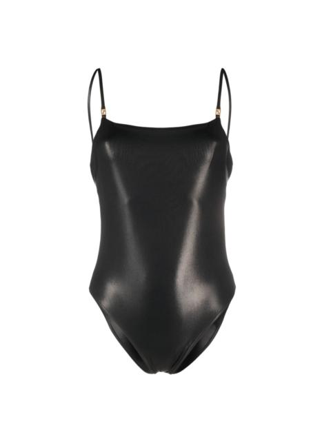 VERSACE Greca-detailed low-back swimsuit