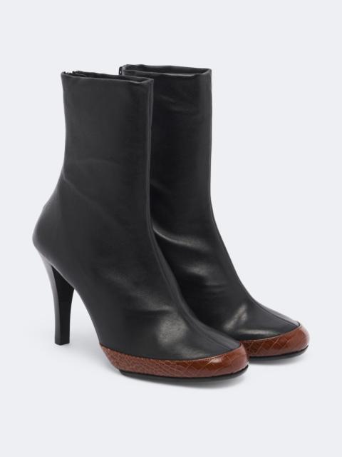 JUDE Luna croc-effect leather ankle boots
