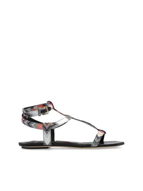 zigzag-woven caged sandals