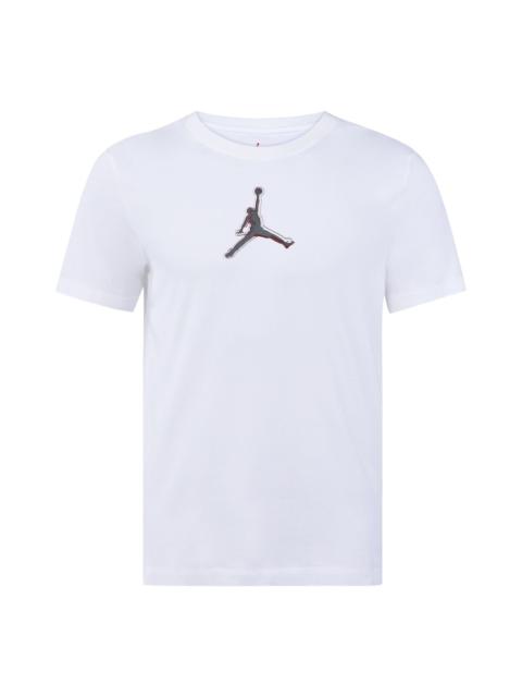 Jordan Men's Air Jordan Dri-FIT 3D Logo Funny Printing Knit Quick Dry Short Sleeve White T-Shirt CZ8088-100
