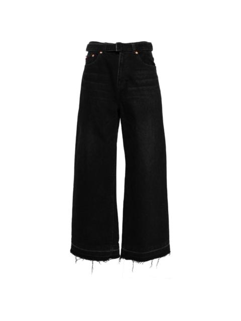 sacai raw-cut wide-leg jeans