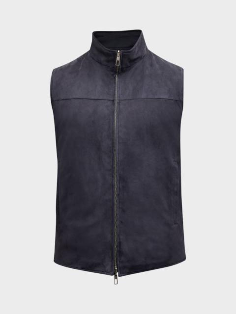 Loro Piana Men's Marlin Suede and Nylon Reversible Vest