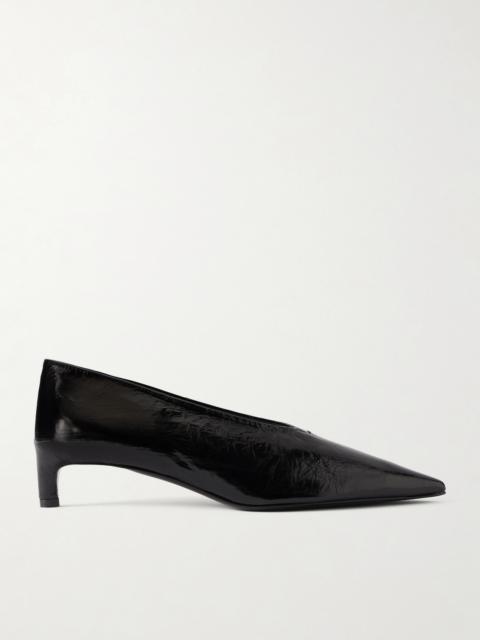 Jil Sander Crinkled Patent-leather Pumps