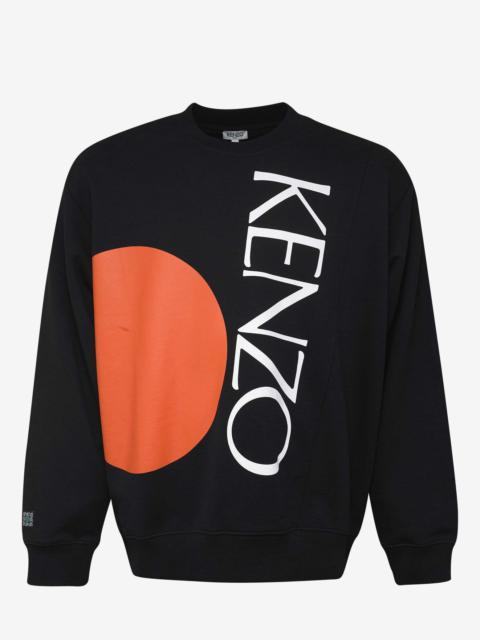 Black Orange Circle Print Sweatshirt