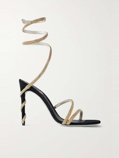 RENE CAOVILLA Crystal-embellished suede sandals